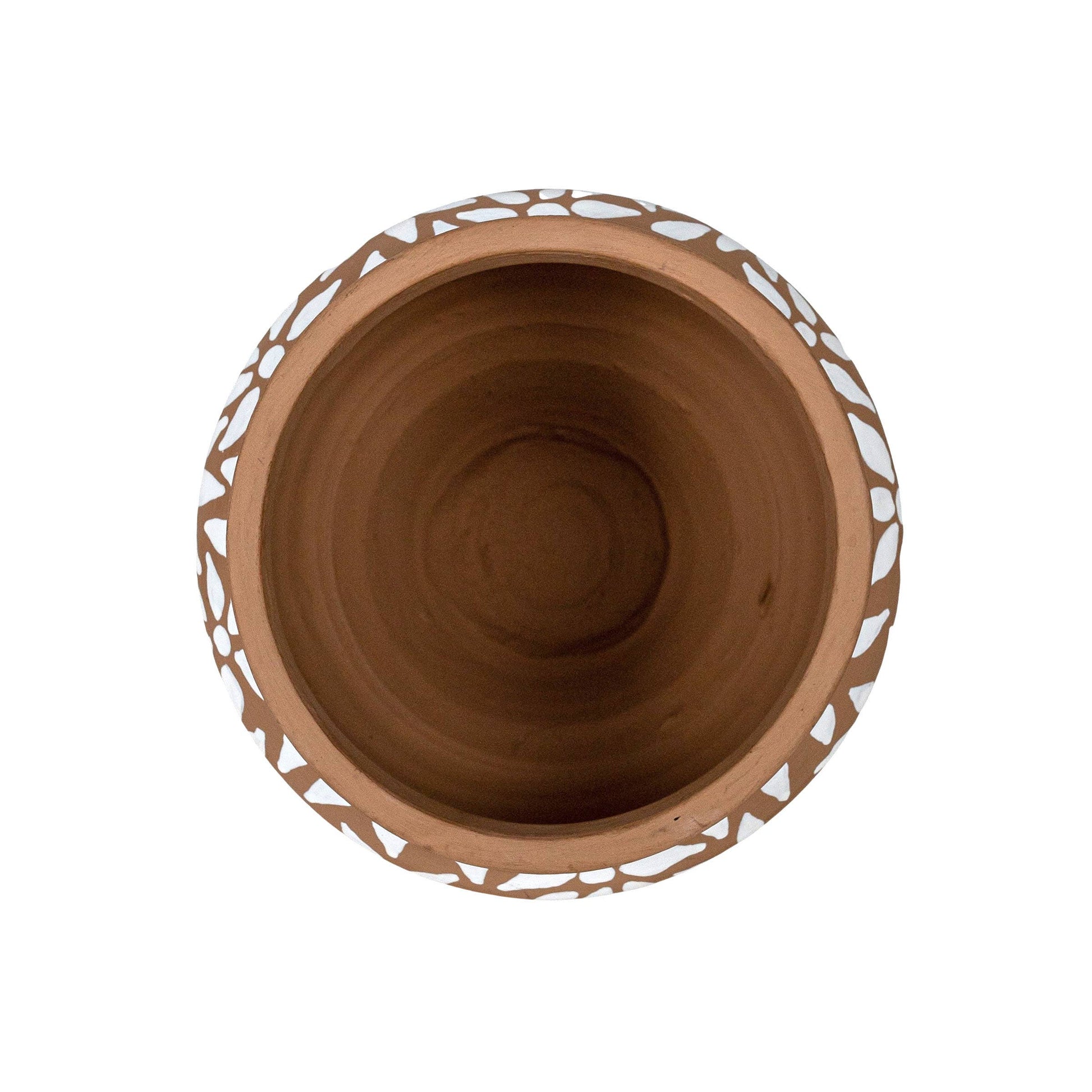 Dover White Floral Terracotta  Planter