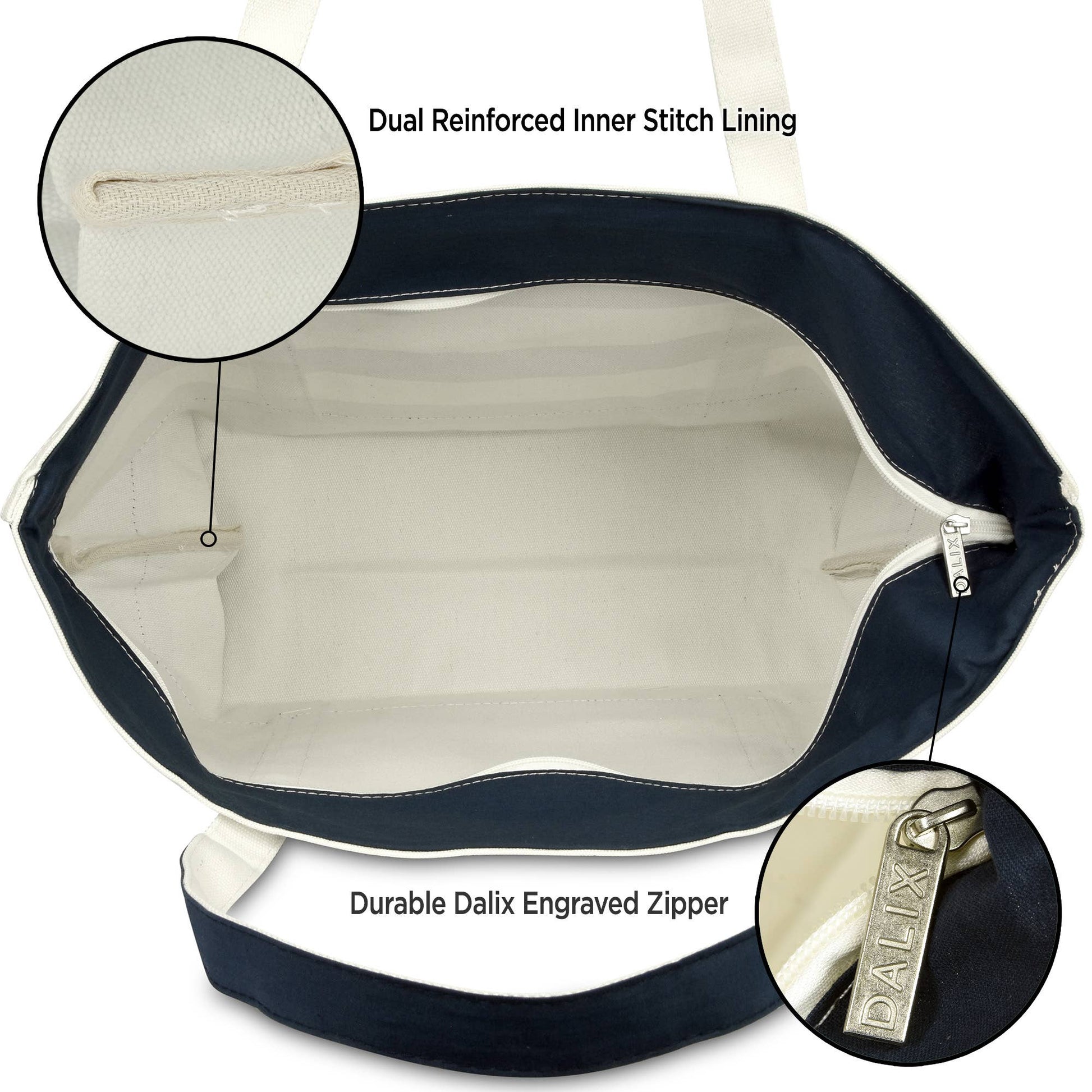 Dalix 23" Premium Striped Tote Bag