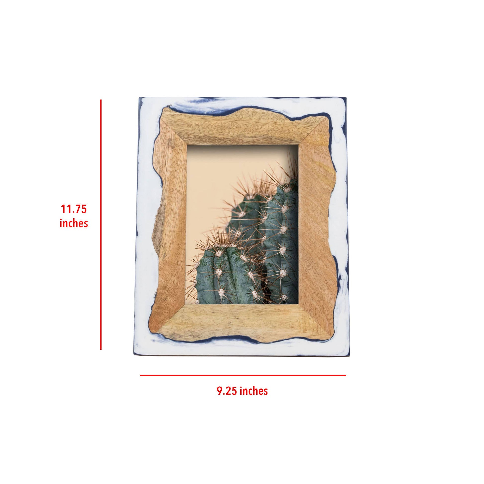 Wood and Marbled Blue Frame