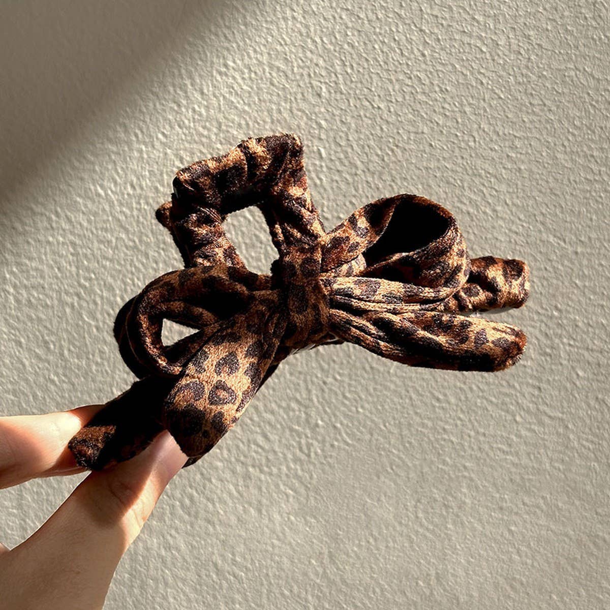 Leopard Bow Hair Claw