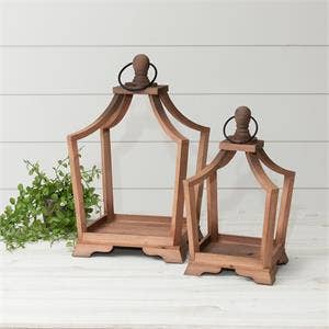 Natural Wood Arched Lantern