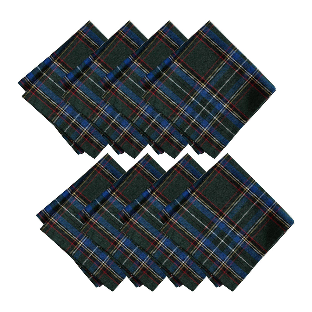 Stowe Tartan Holiday Plaid Cotton Napkins, Set of 8