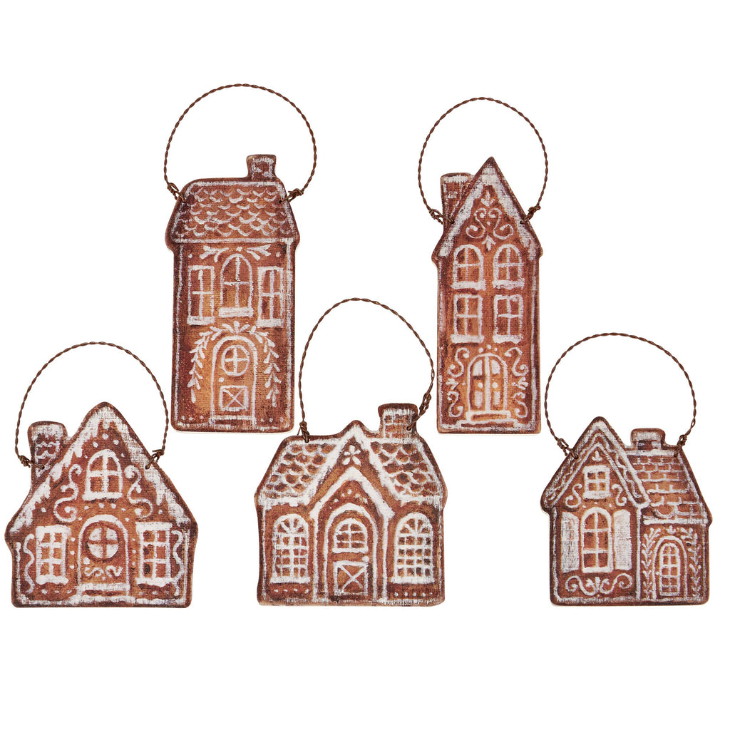 Gingerbread Village Ornament Set