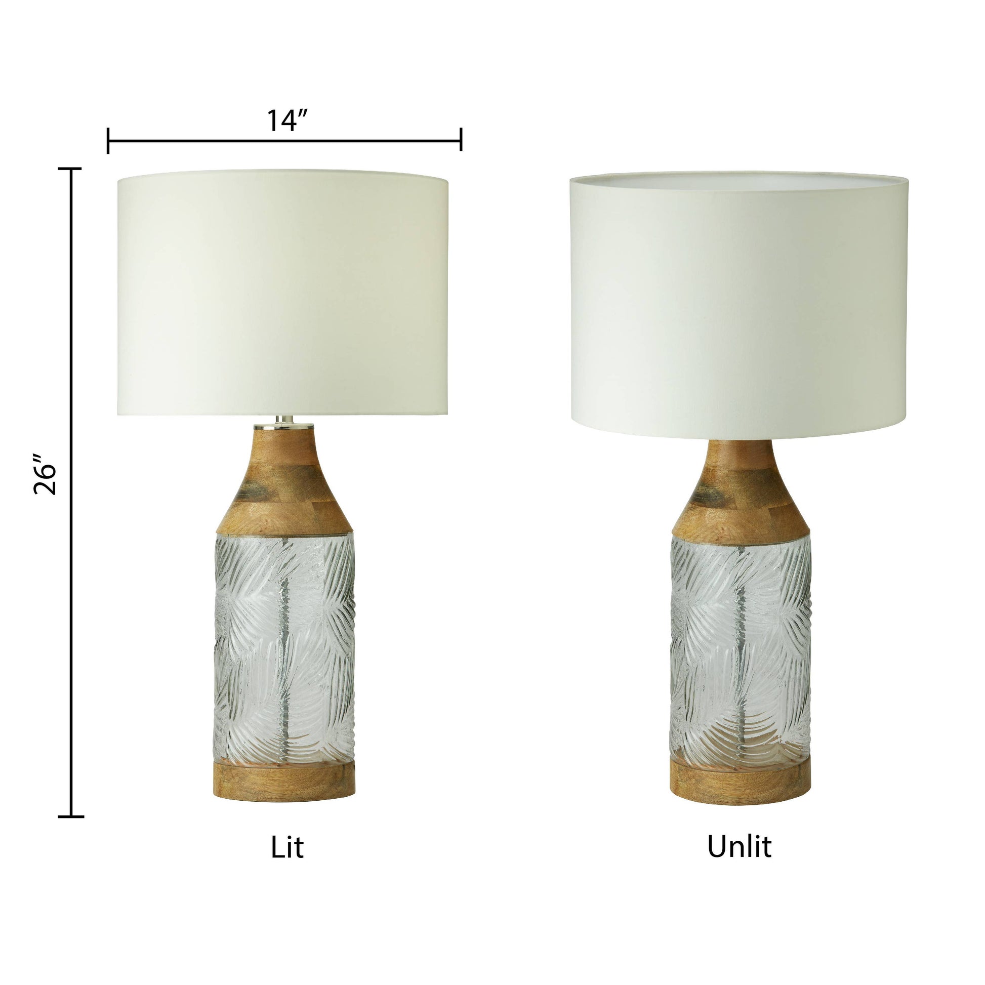 Glass and Mango Wood Table Lamp