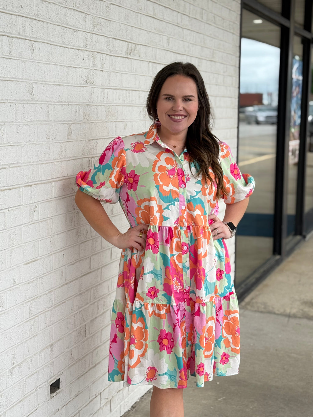 Floral Puff Sleeve Babydoll Dress