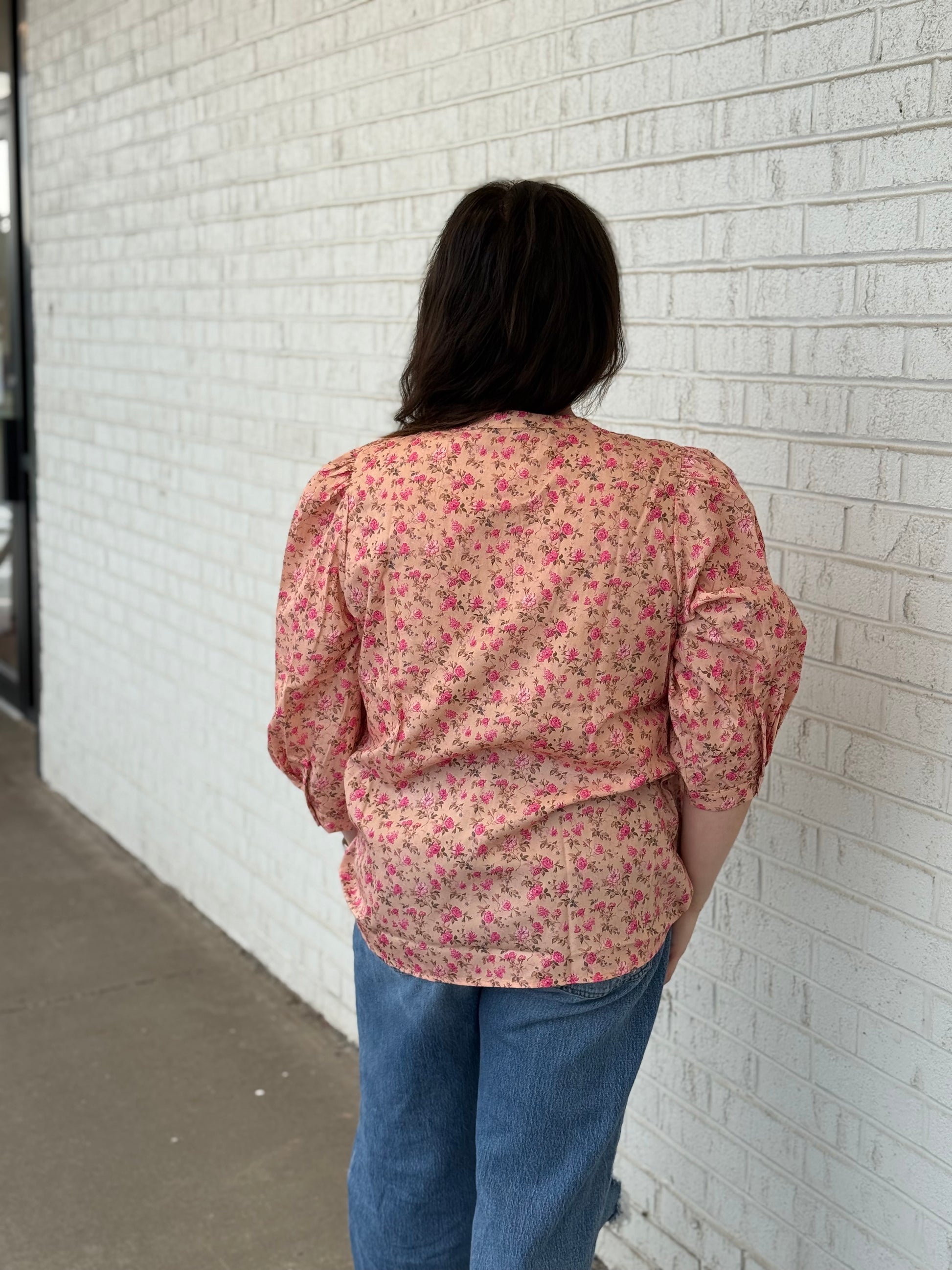 Floral Pleated Tie Front Summer Blouse