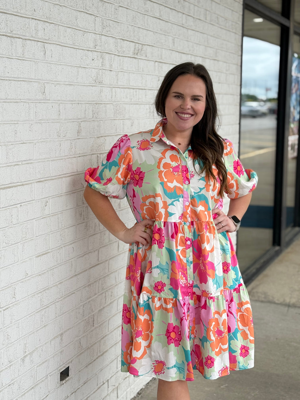 Floral Puff Sleeve Babydoll Dress