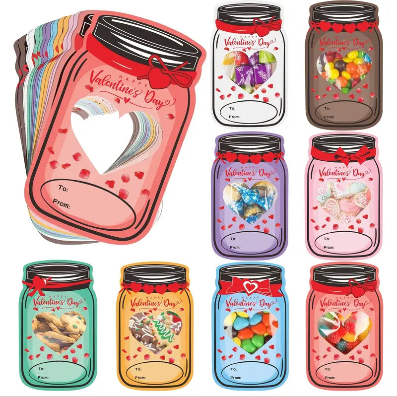 Colorful Heart Jar Valentine