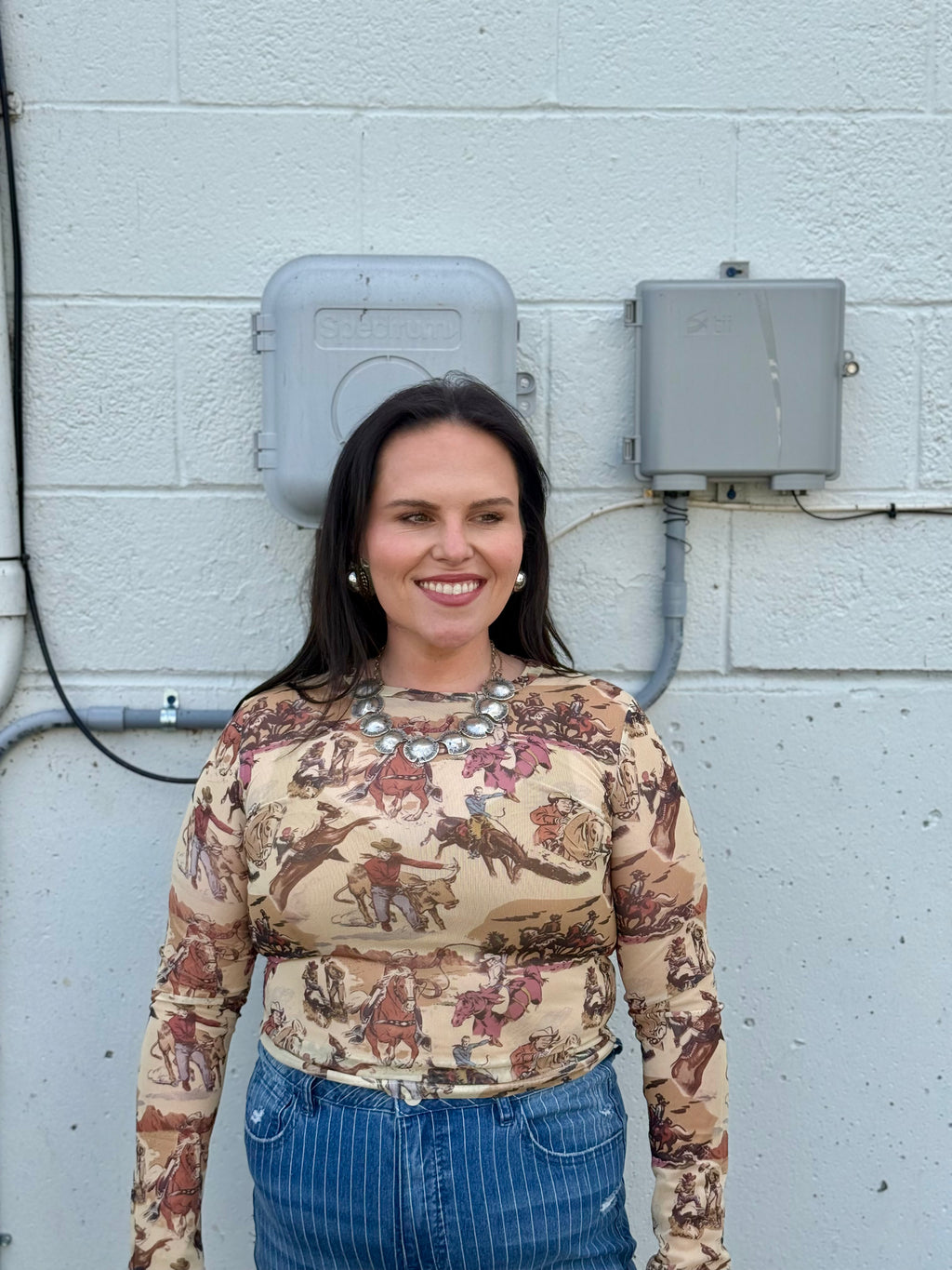 Wild Western Mesh Top