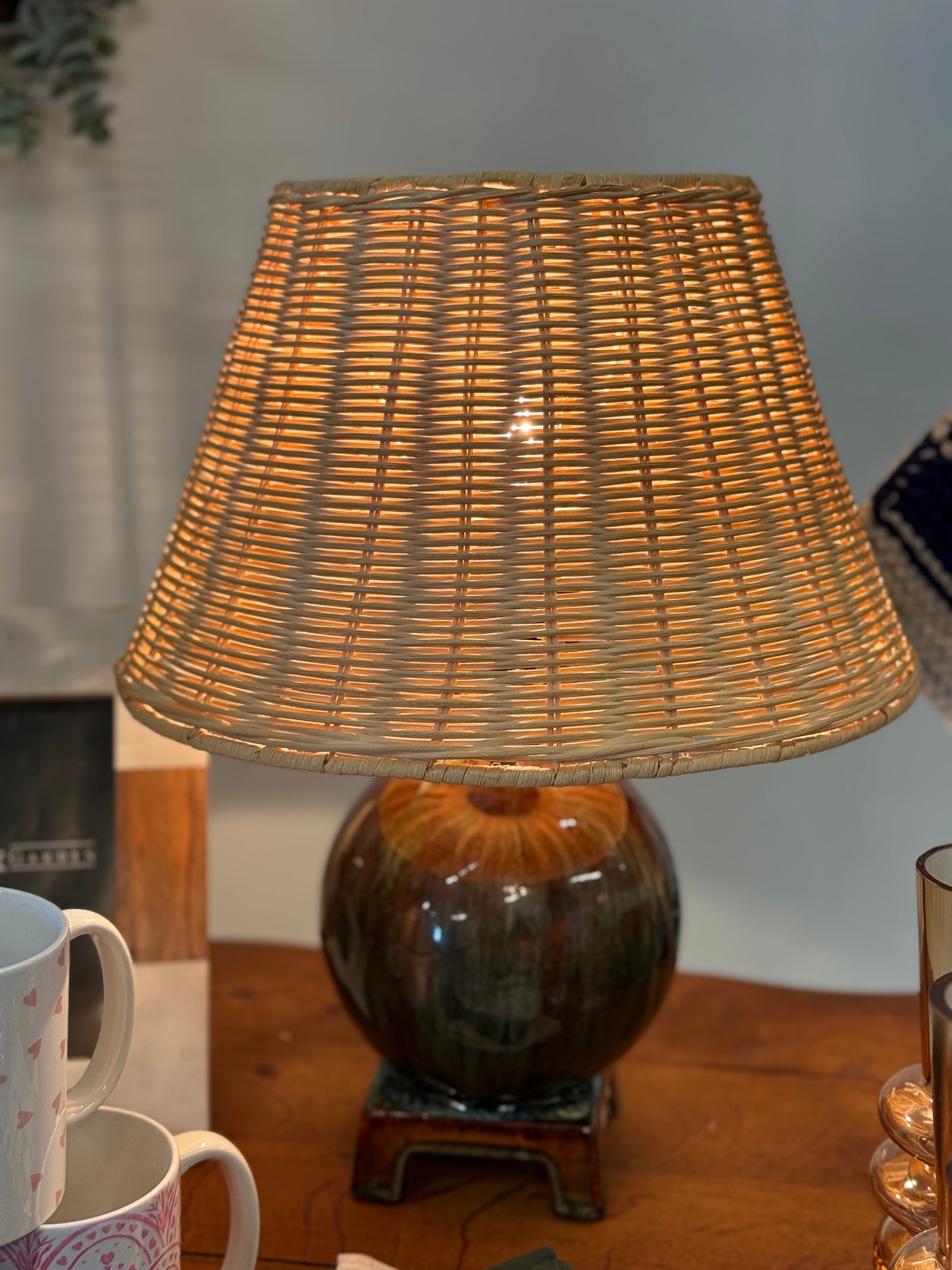 Marble Wicker Lamp