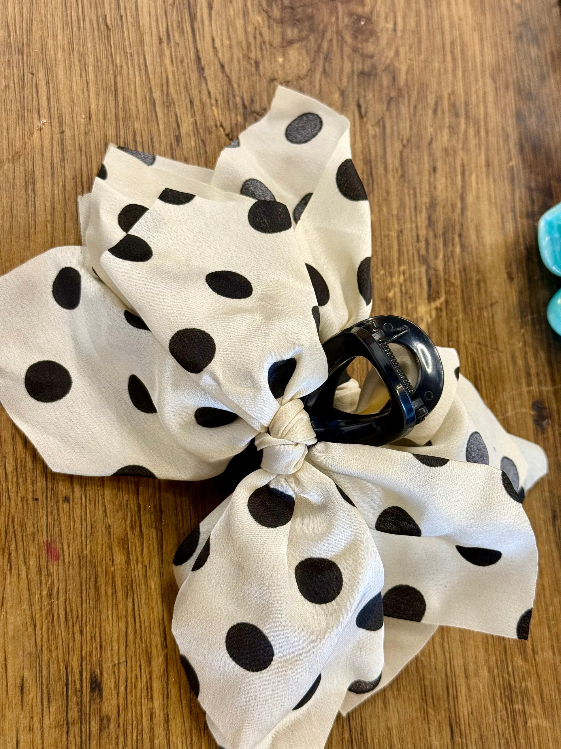 Polka Dot Bow Claw Clip