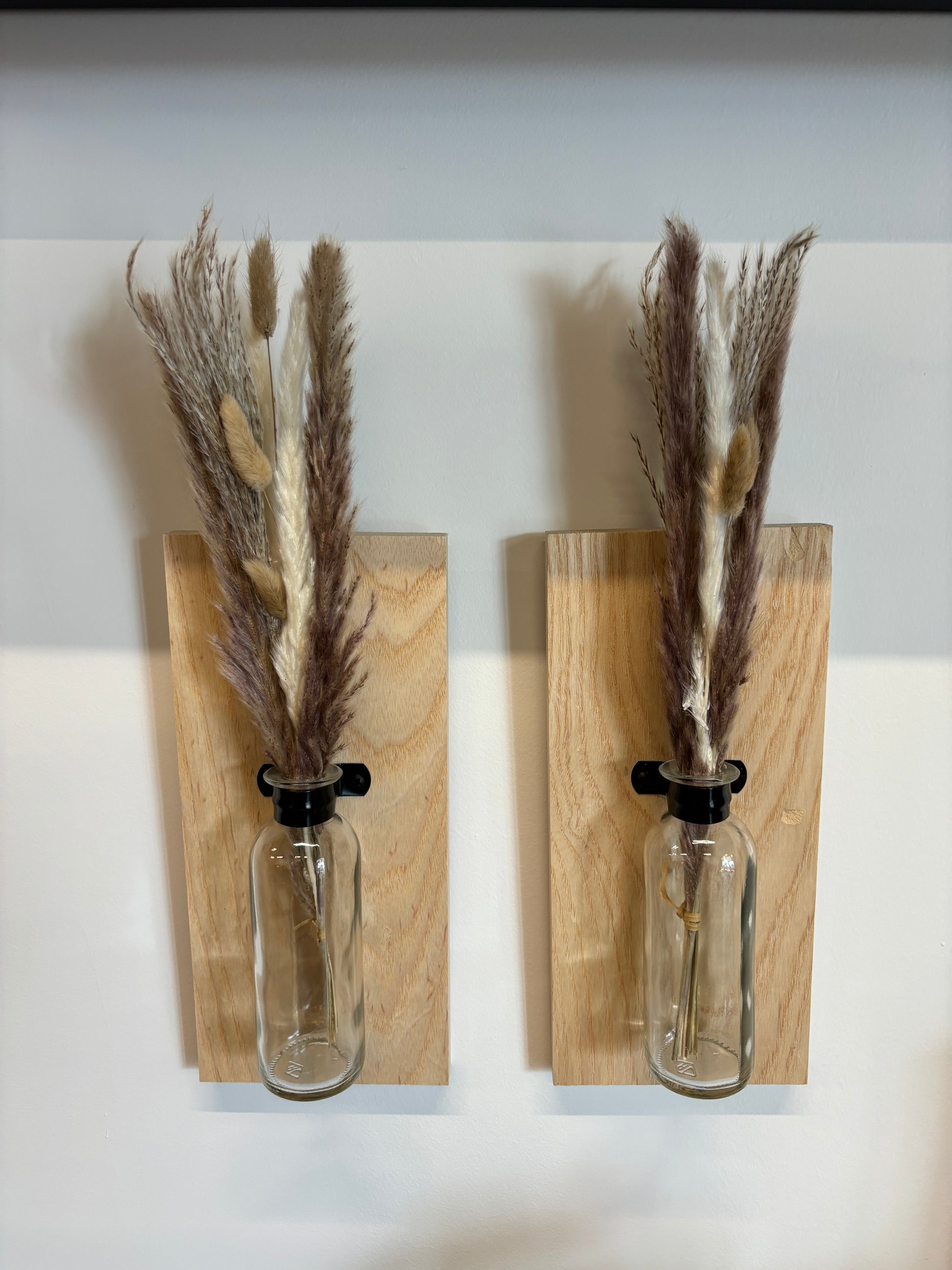 Wood with Glass vase