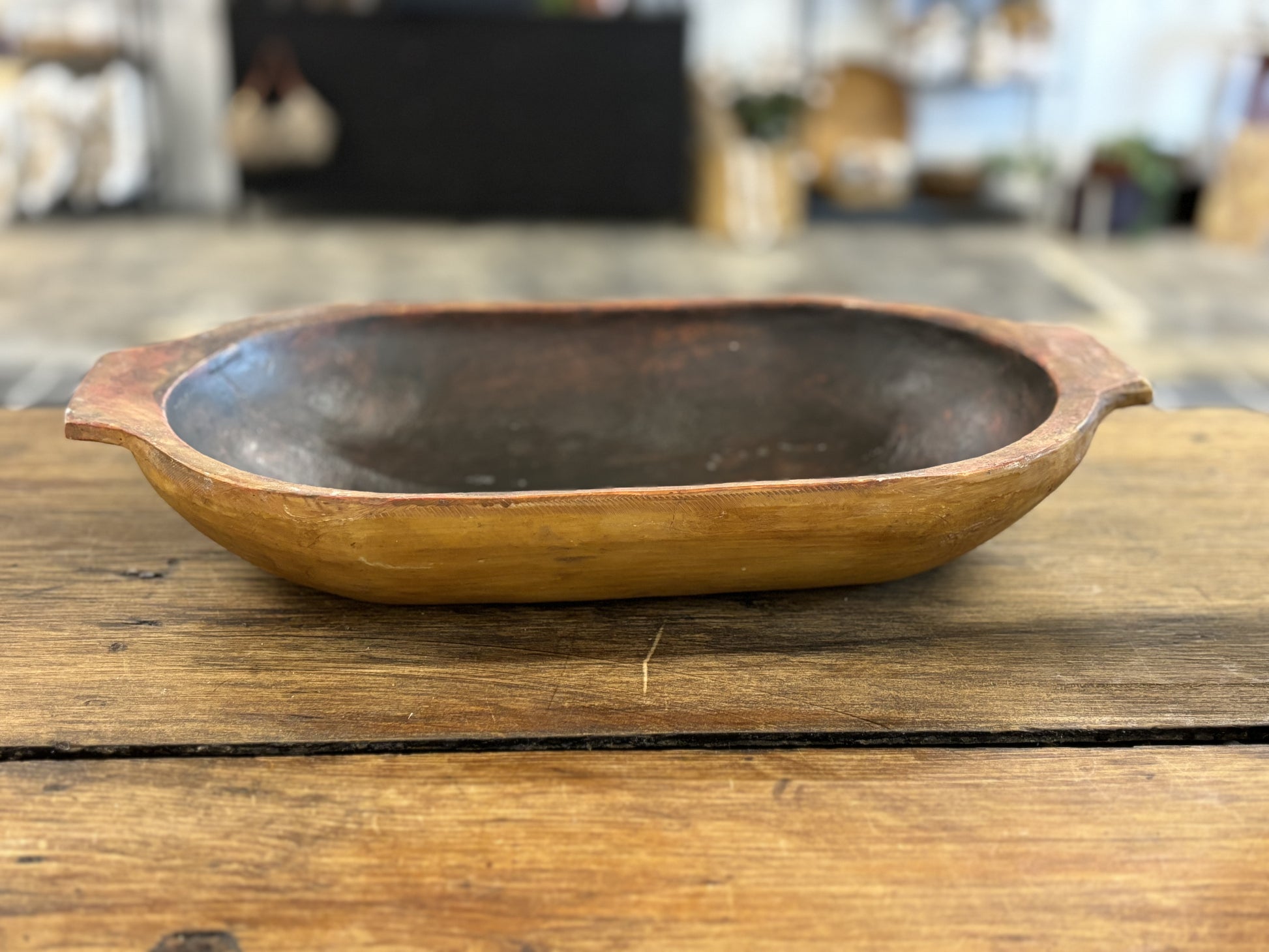 Wood Oval Bowl