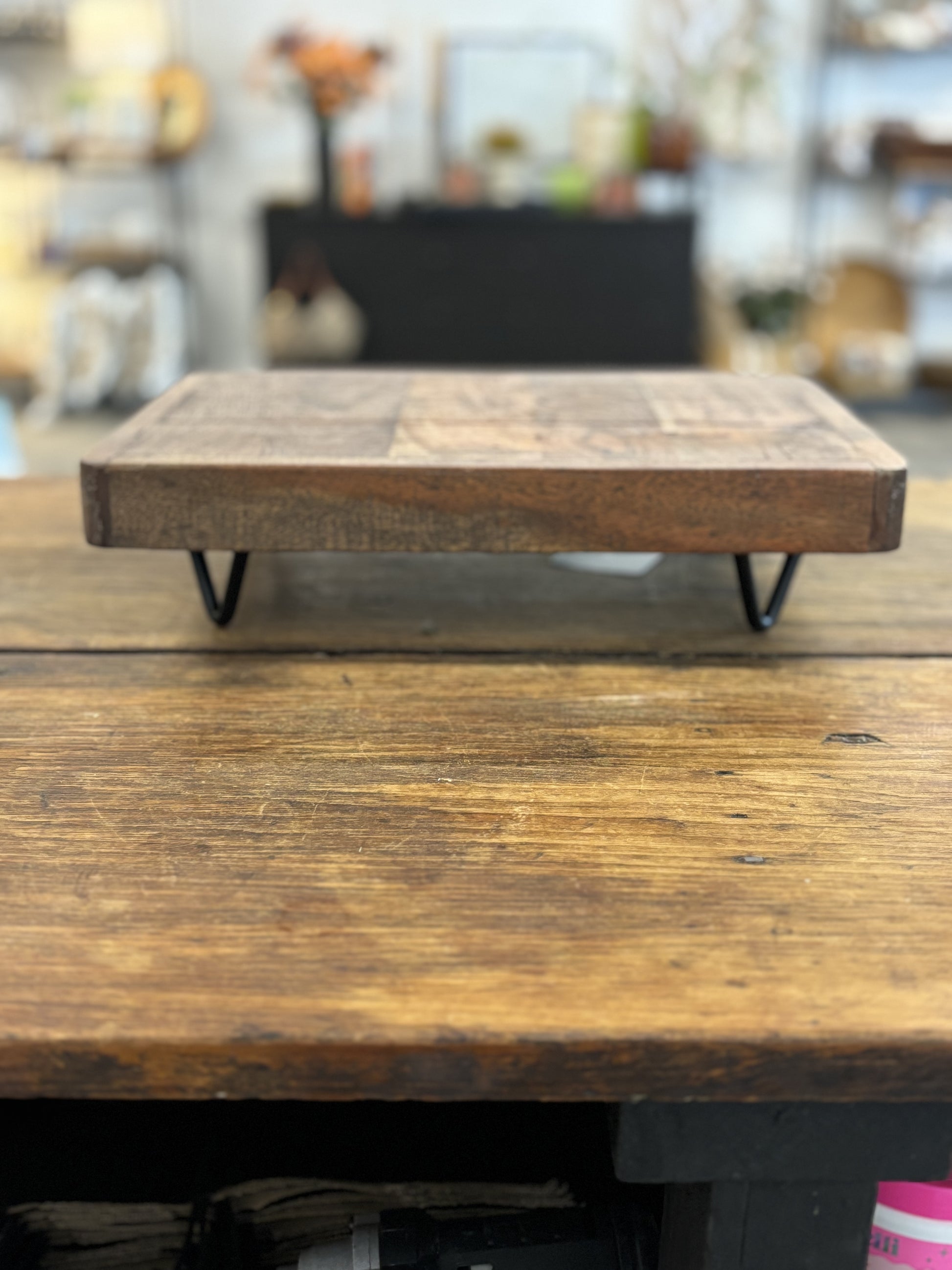 Wood Riser with black legs