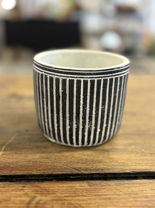 Black and White Stripped vase