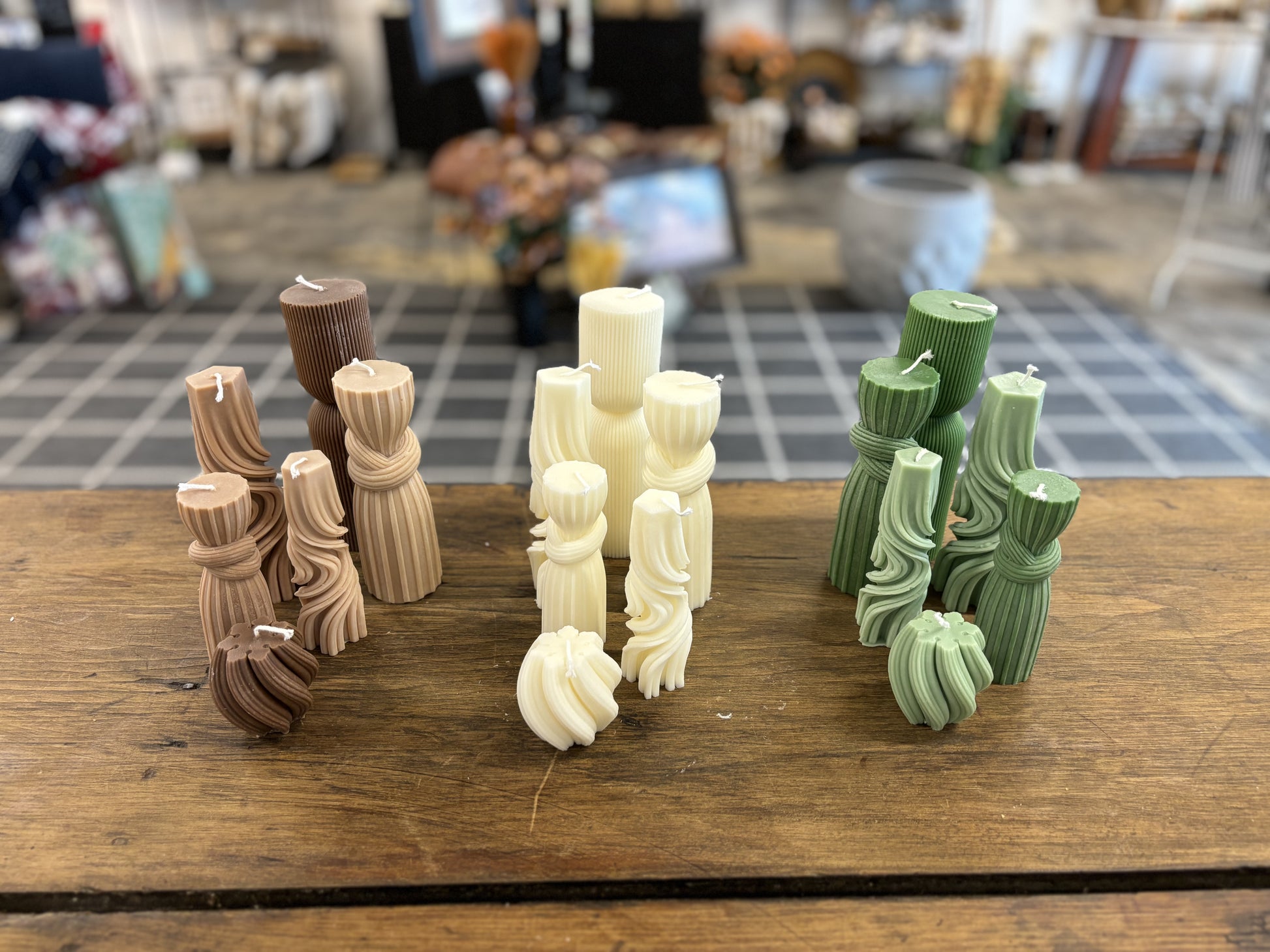 Set of carved candles