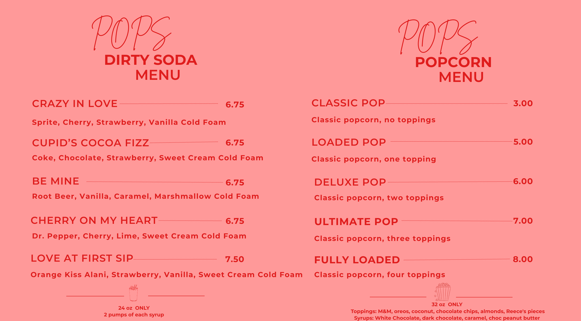 Valentine Dirty Soda & Popcorn