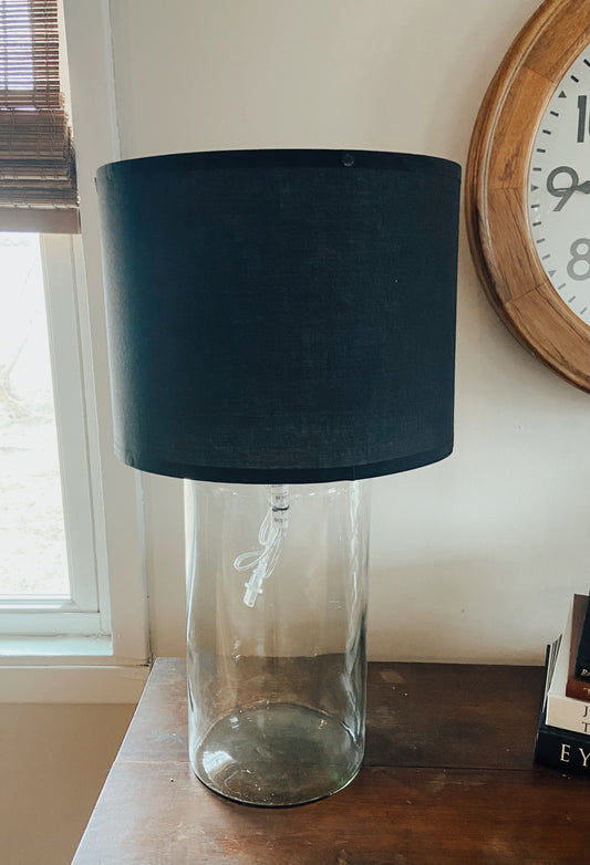 Glass Lamp with Black Shade