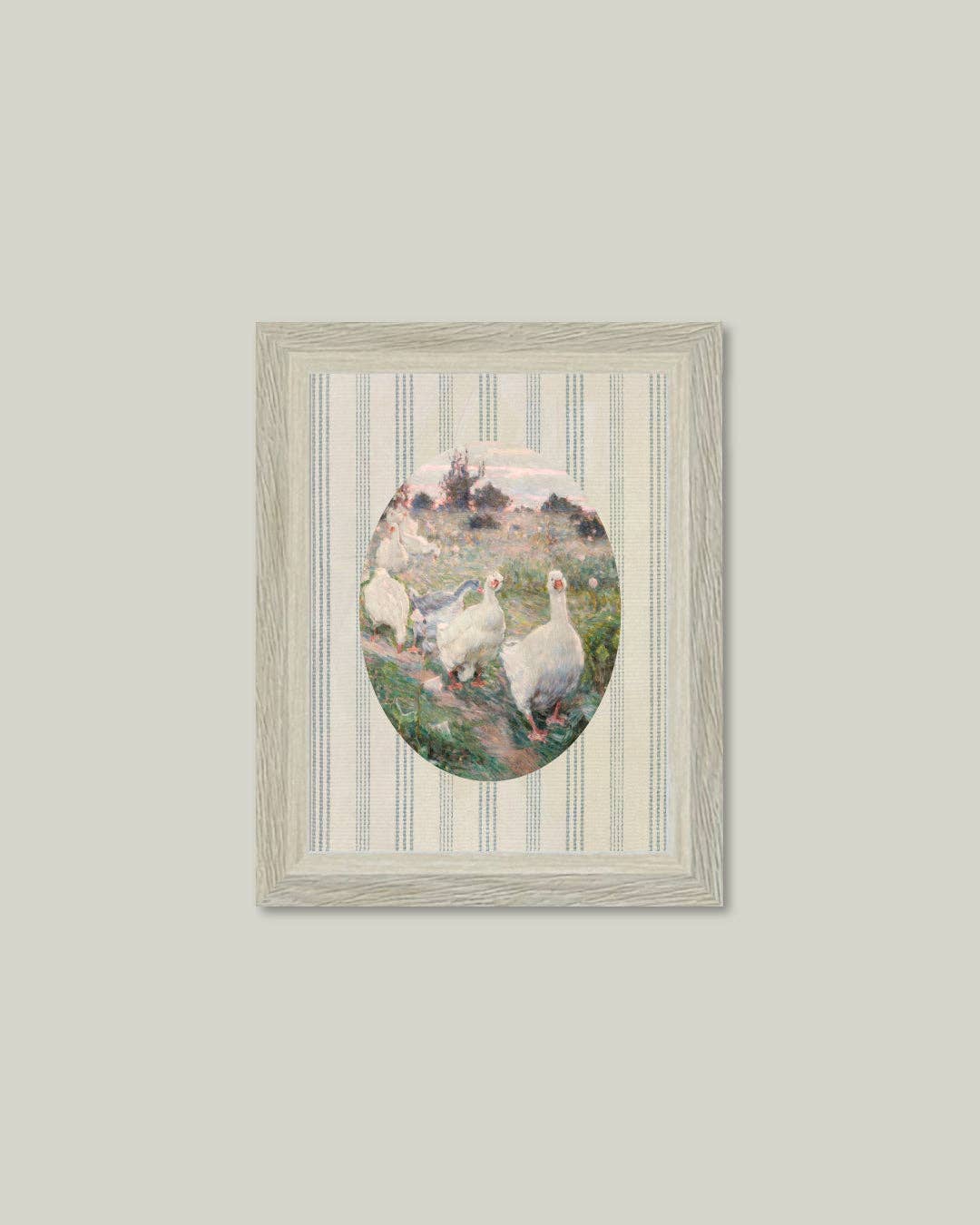 Happy Geese Framed Antique Art