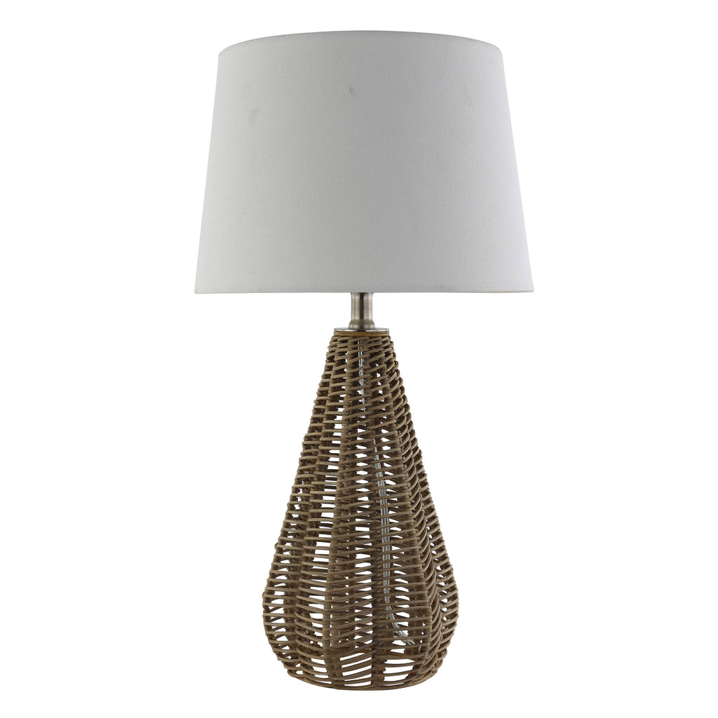 Tan Rattan Table Lamps