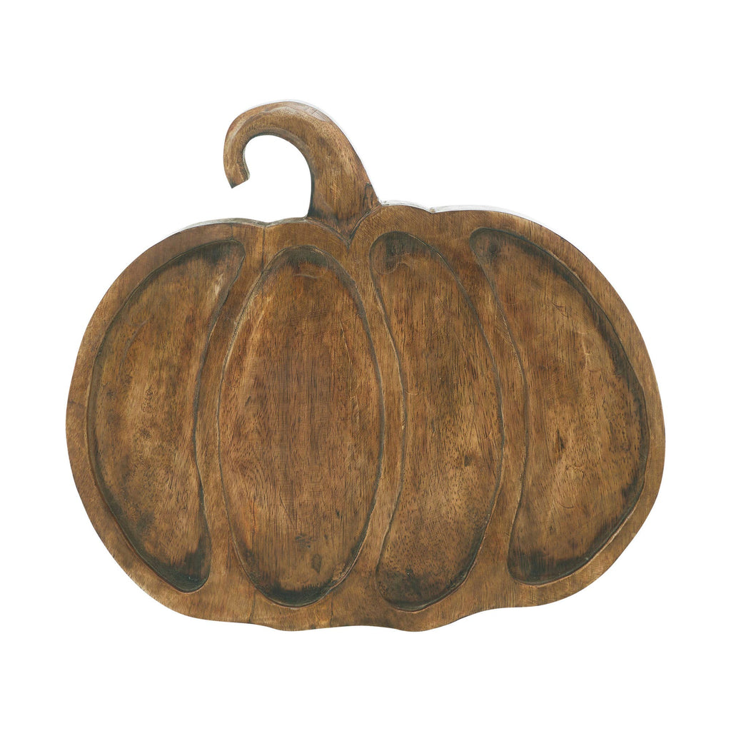 Wooden Pumpkin Decorative Tray