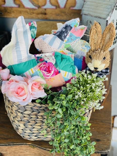 Vintage Fabric Easter Bunnies made from upcycled quilts