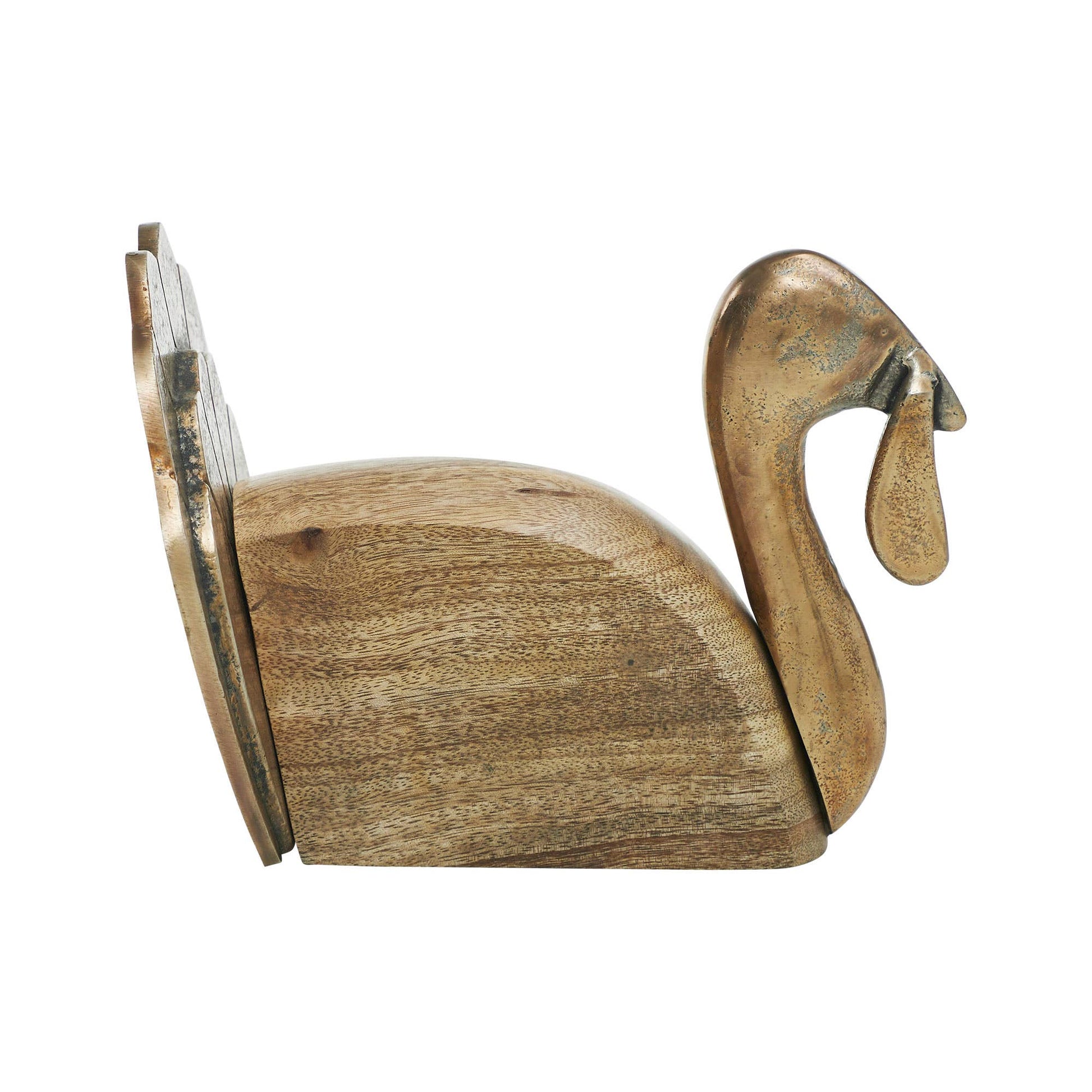 Wooden Turkey w/ Burnished Metal