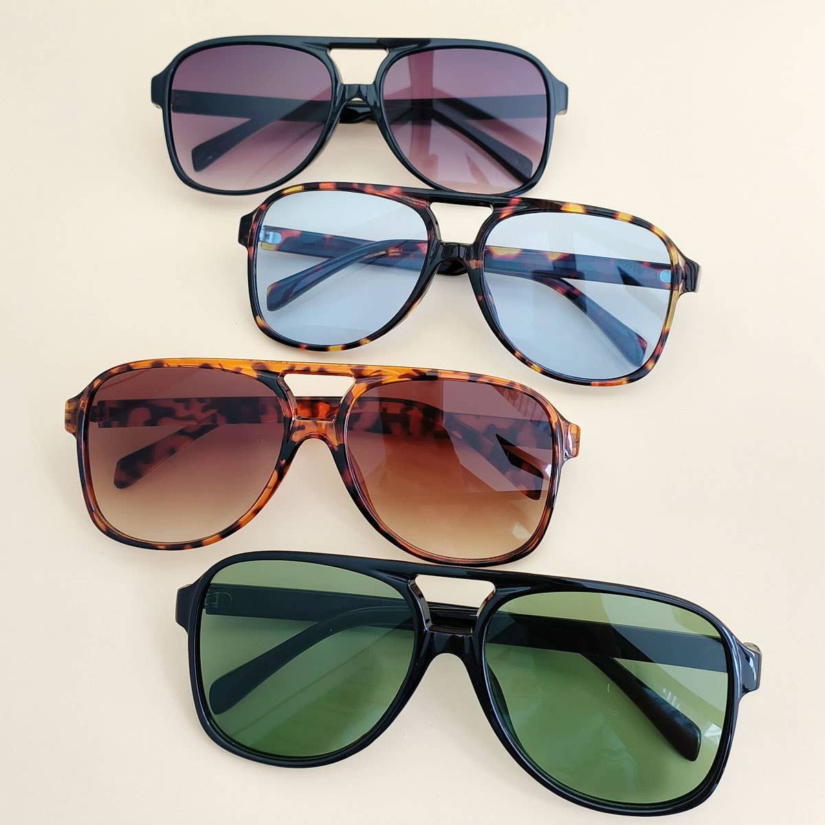 Vintage Double Bridge Aviator Sunglasses_CWASG0113