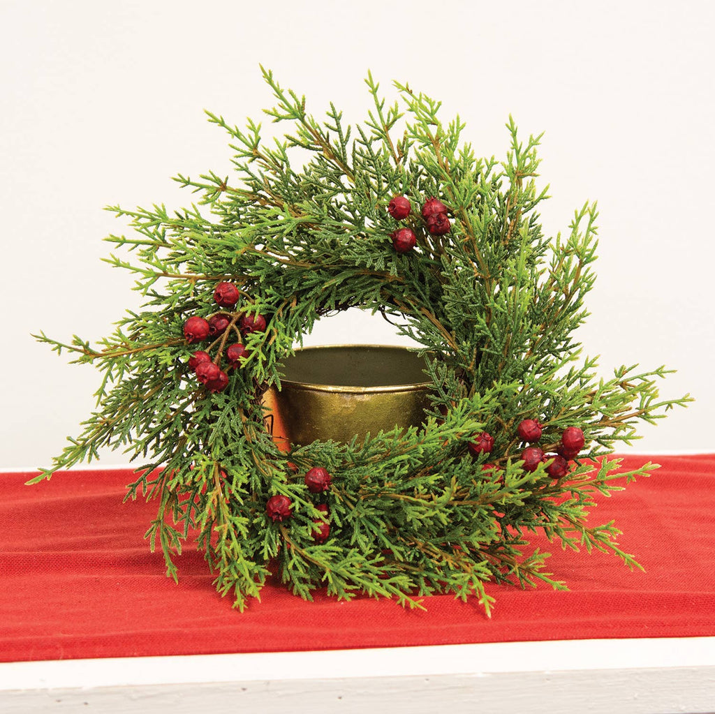 Red Berry & Cedar Wreath, 12"