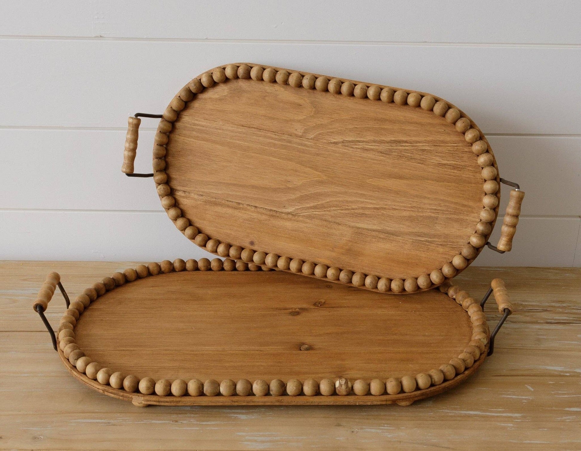 Wood Trays - Oval With Beaded Edge