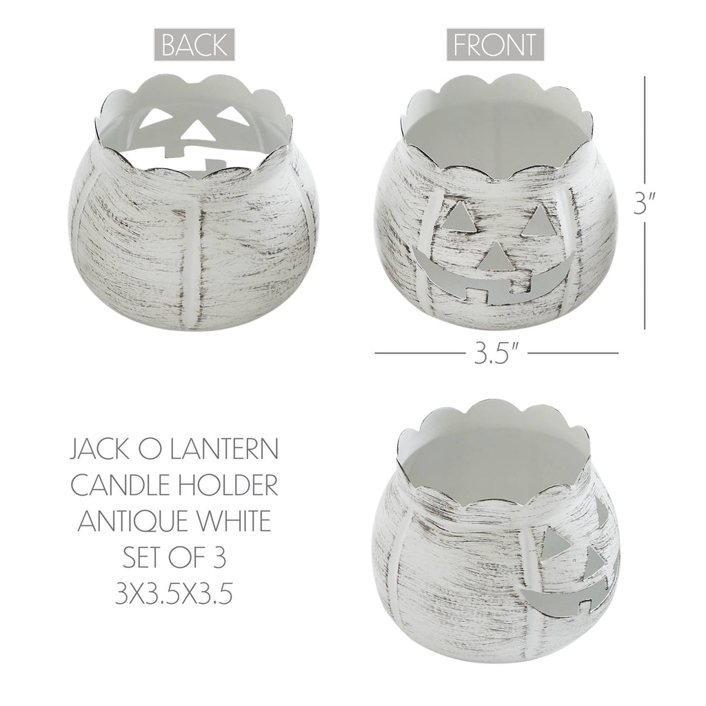 Jack-O-Lantern Candle Holder White