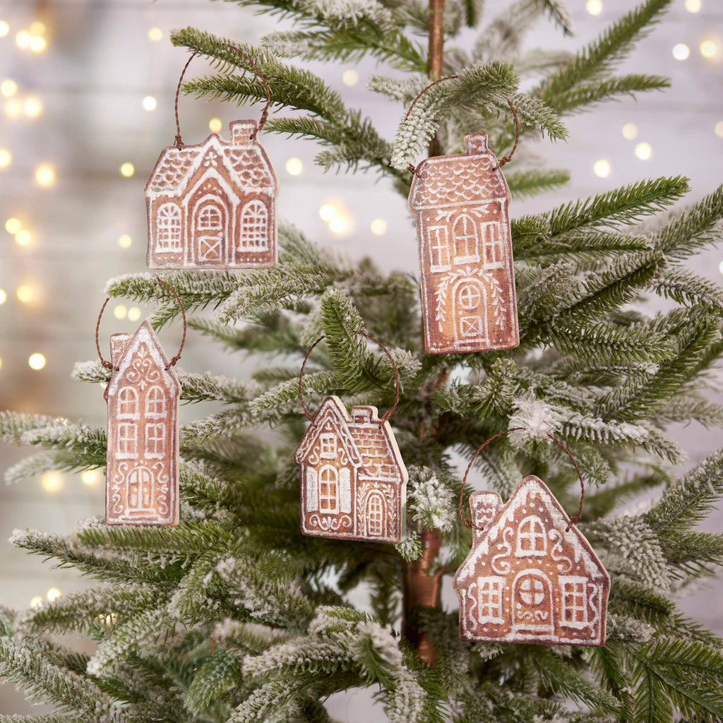 Gingerbread Village Ornament Set