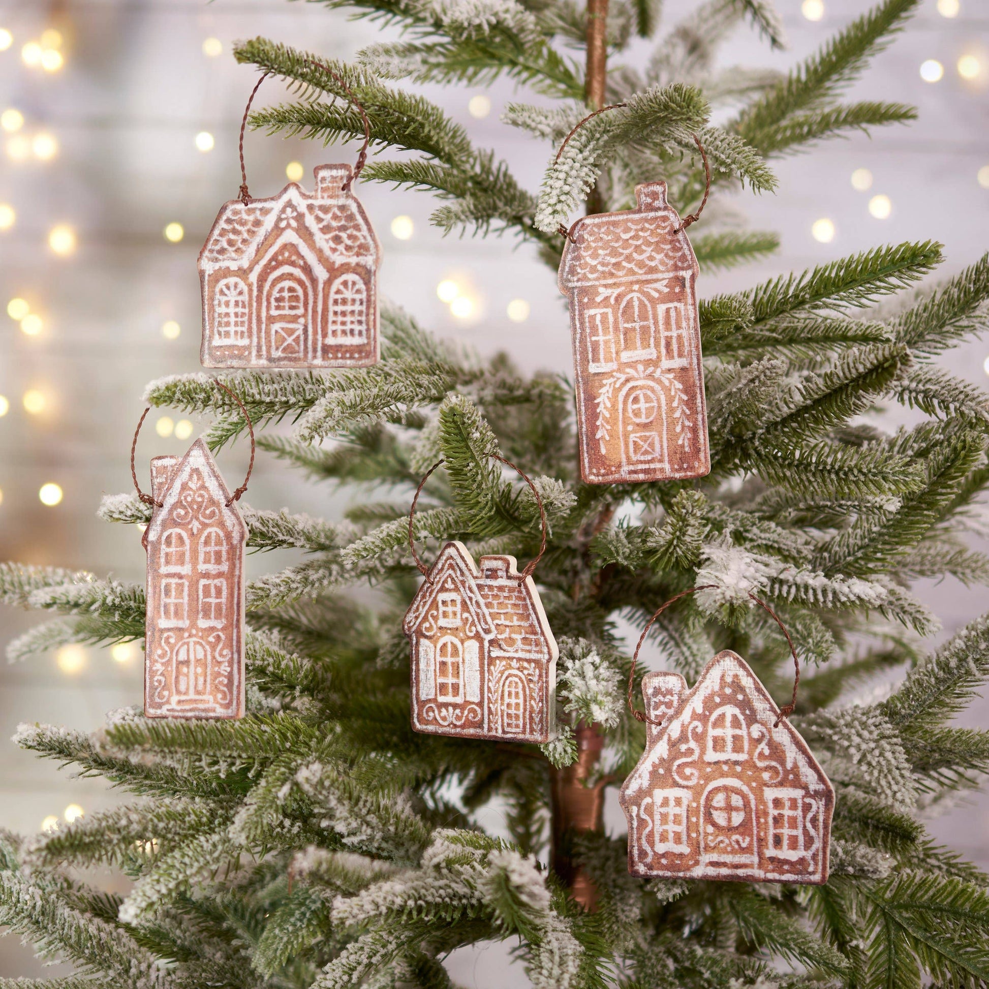 Gingerbread Village Ornament Set