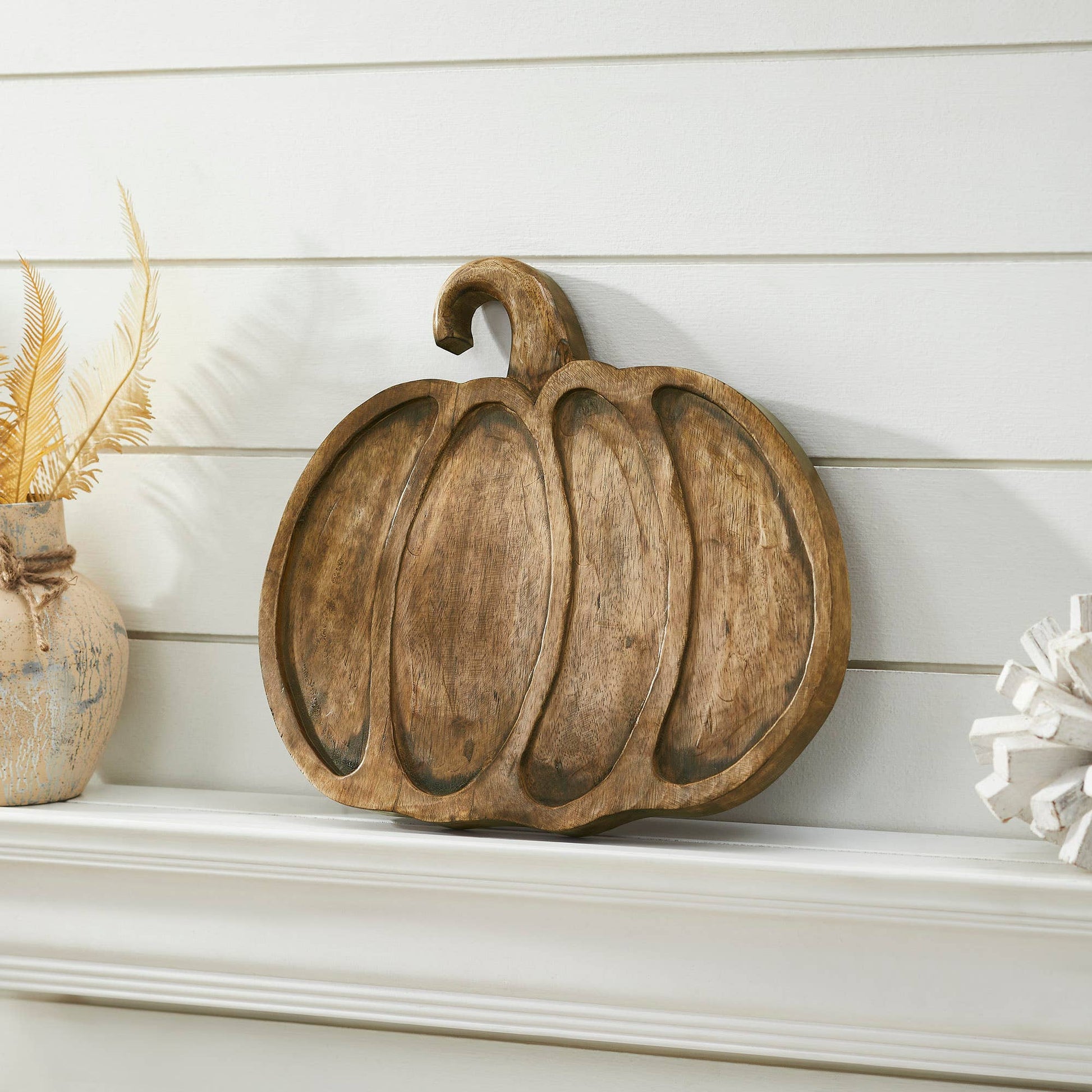 Wooden Pumpkin Decorative Tray