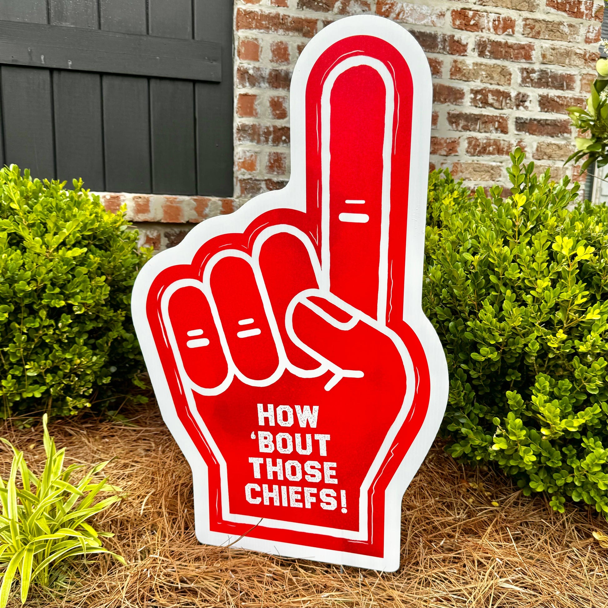 Chiefs Red Foam Finger Garden Stake