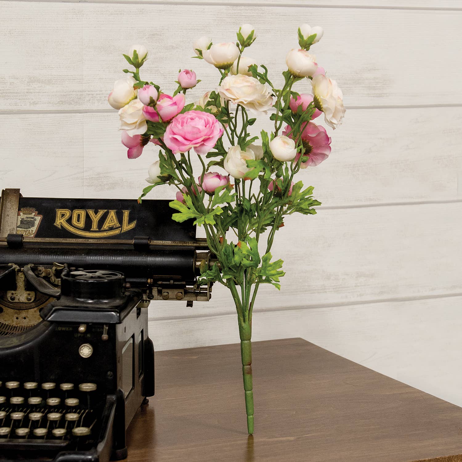 Pink & Cream Ranunculus Bush - 18"