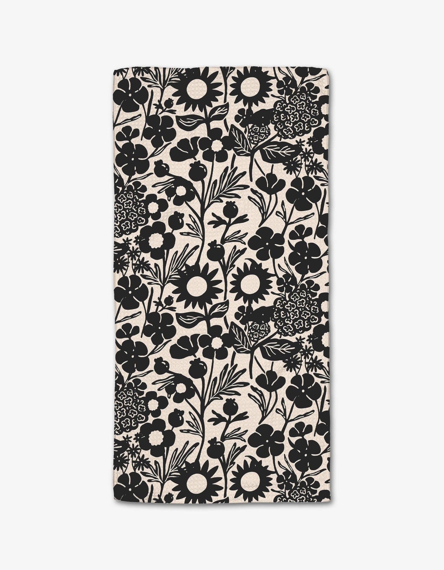 Black Flower  Garden Bar Towel