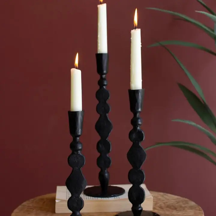 Forged Black Candlestick