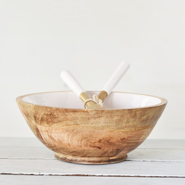 Wooden Bowl & Utensils