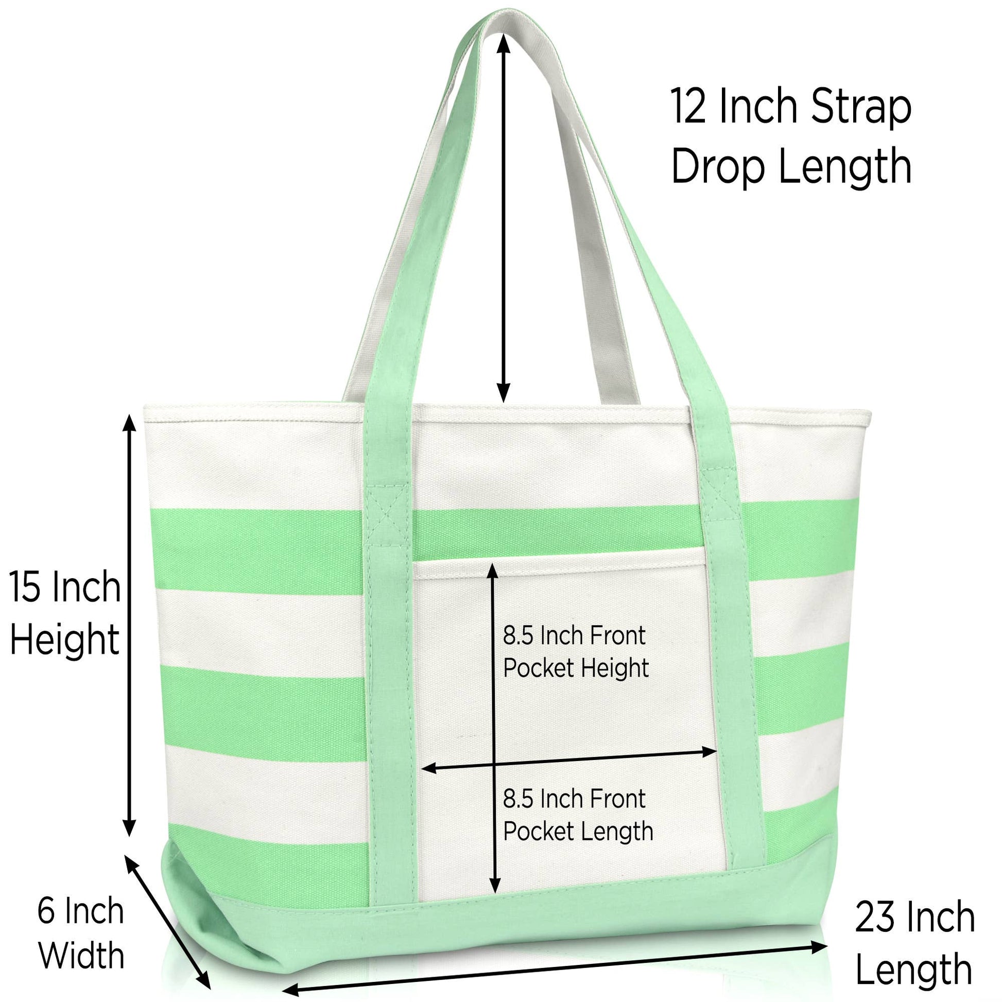 Dalix 23" Premium Striped Tote Bag