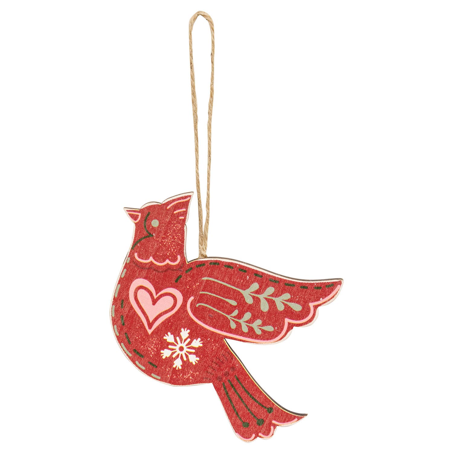 Wooden Yuletide Folklore Bird Ornaments
