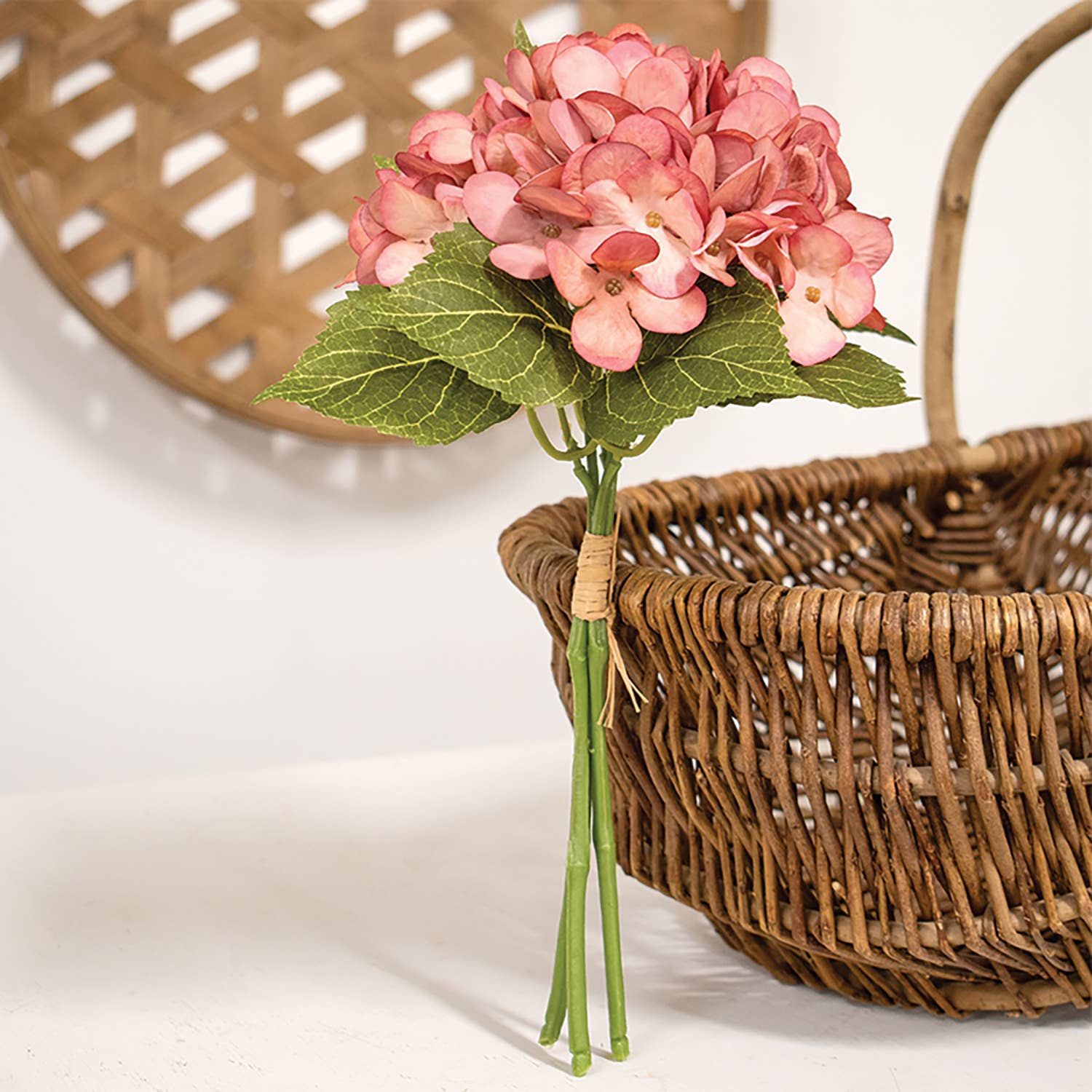 Rose Pink Hydrangea Bouquet - 11.5"
