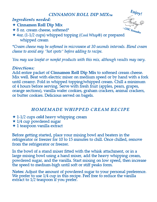 Cinnamon Roll Dip Mix