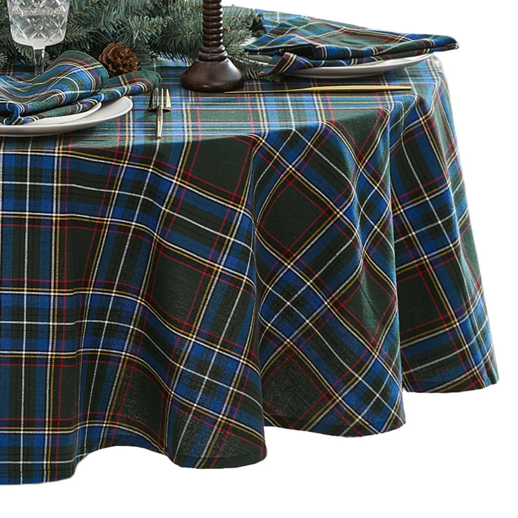 Stowe Tartan Holiday Plaid Cotton Christmas Tablecloth