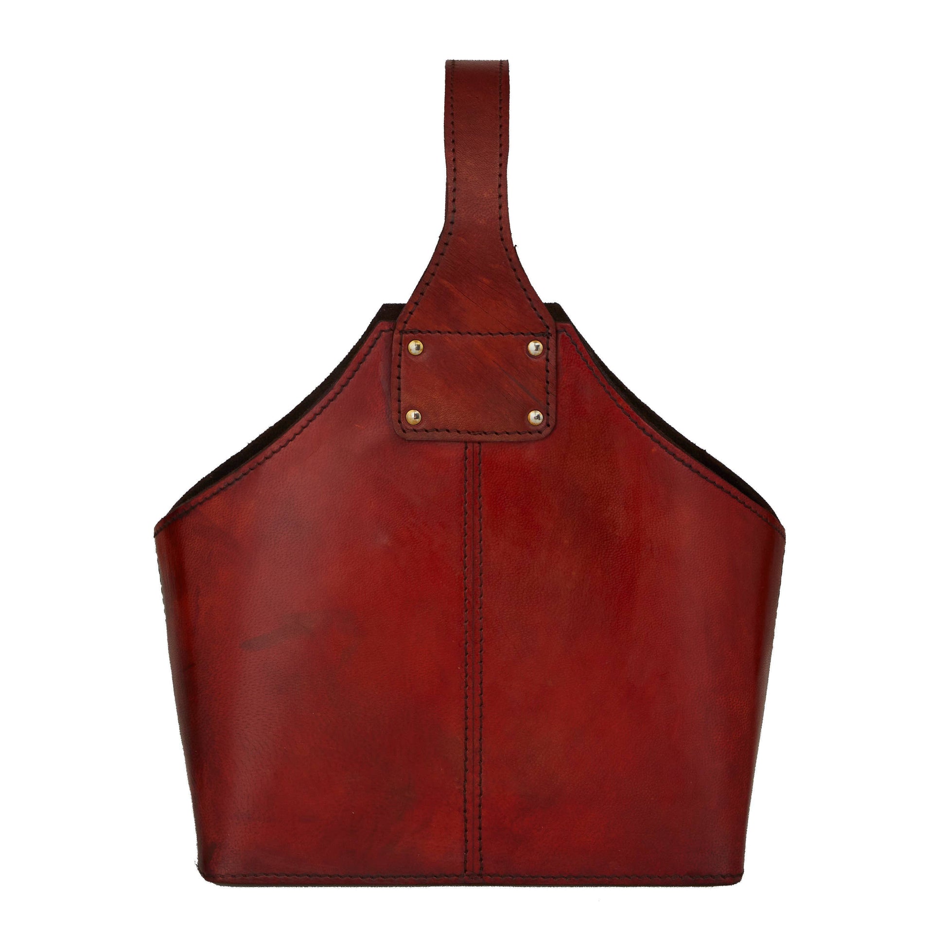 Modern Red Leather Wine Holder