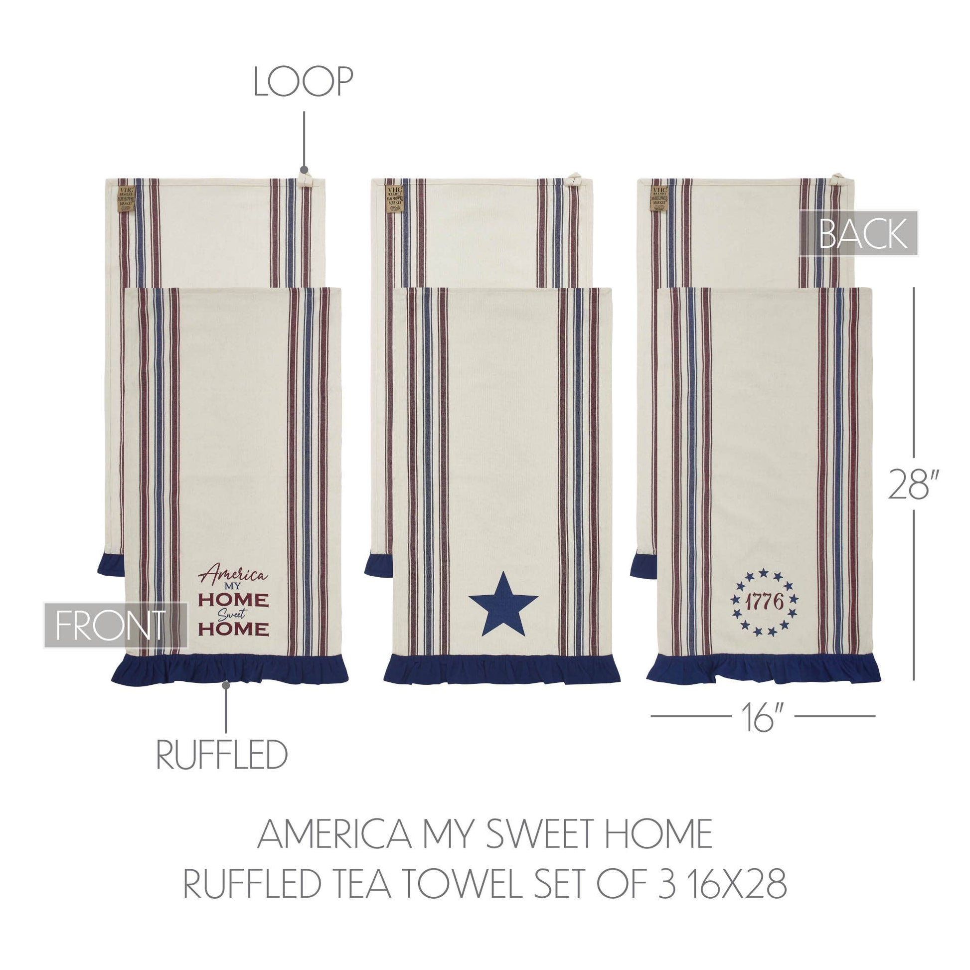 America Ruffled Tea Towel