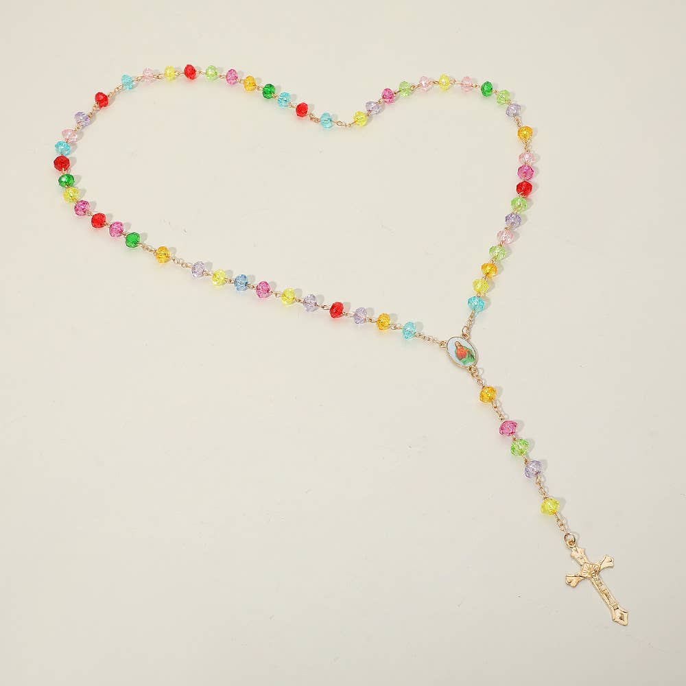 Colorful Beaded Rosary Necklaces