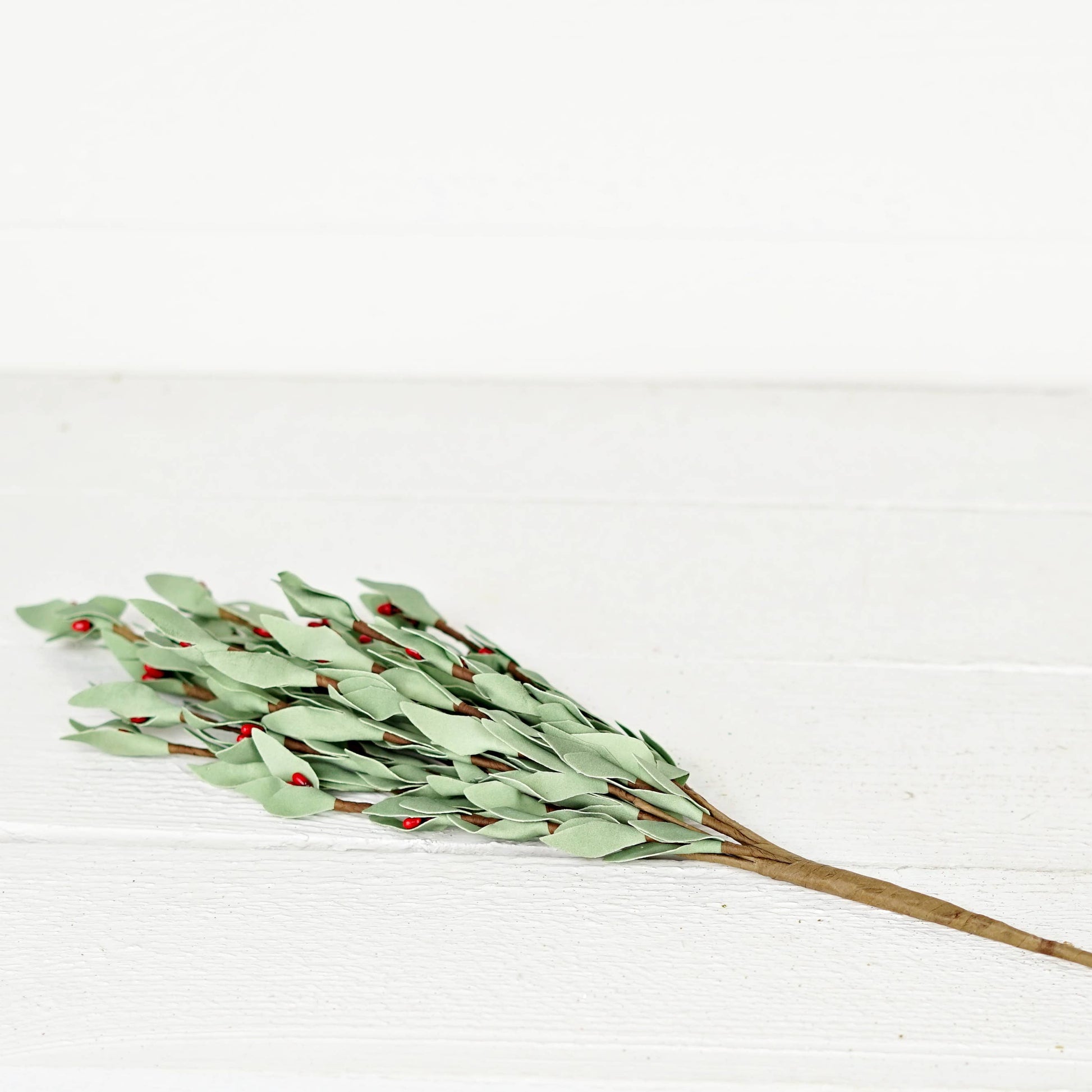 Seafoam Leaves with Red Pips