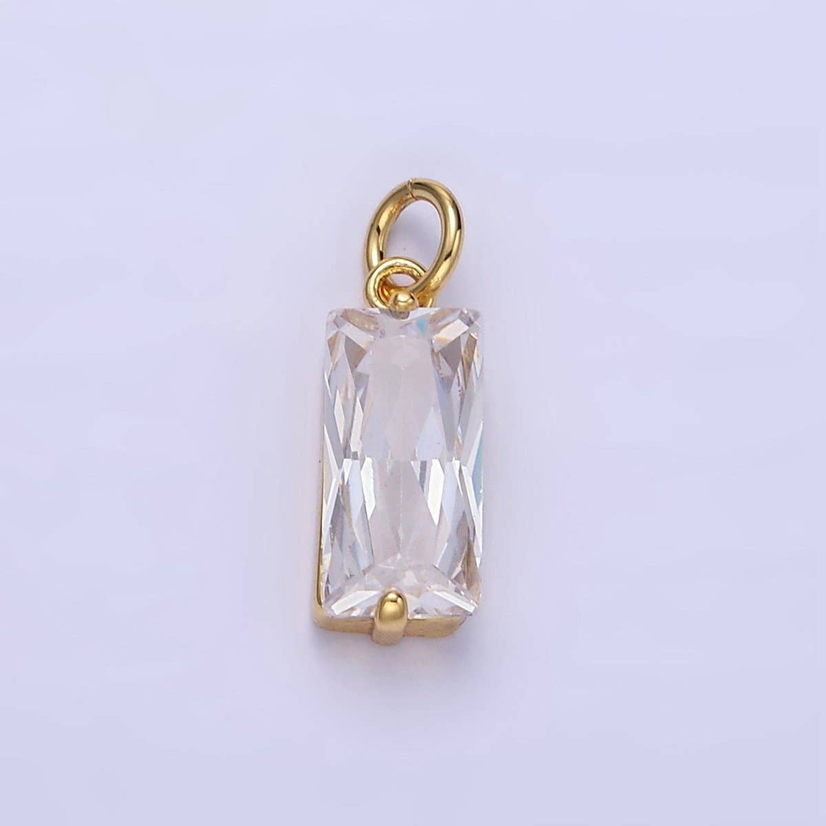 14K Gold Filled Clear Baguette Add-On Charm | C395