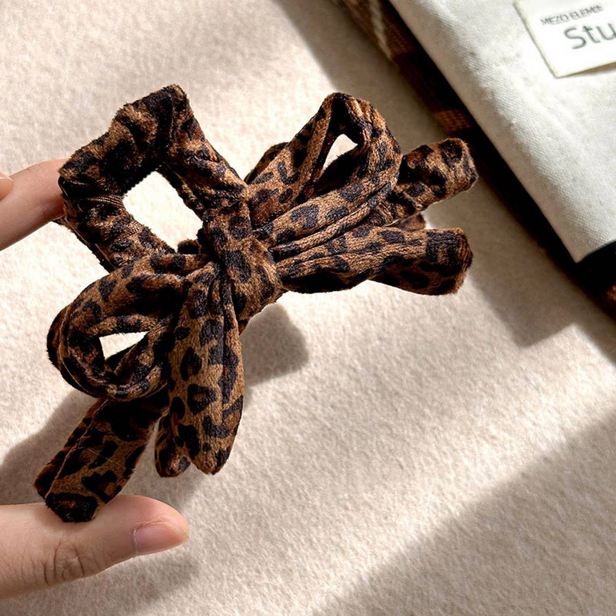 Leopard Bow Hair Claw